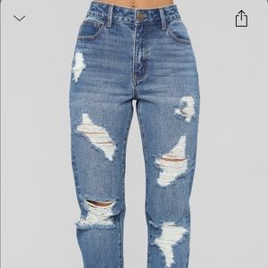 High rise boyfriend jeans